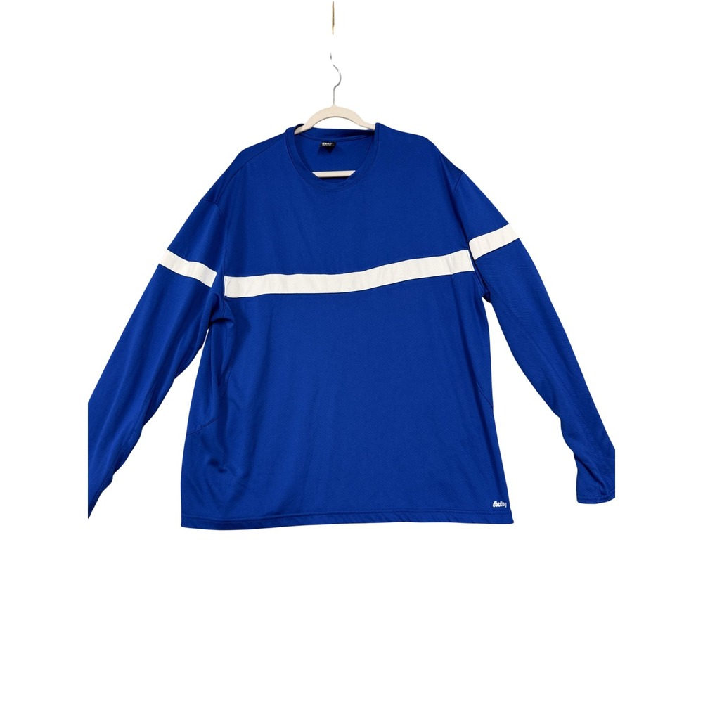 Eastbay Shirt Mens 2XL Blue White Long Sleeve Mesh Training Jersey Top